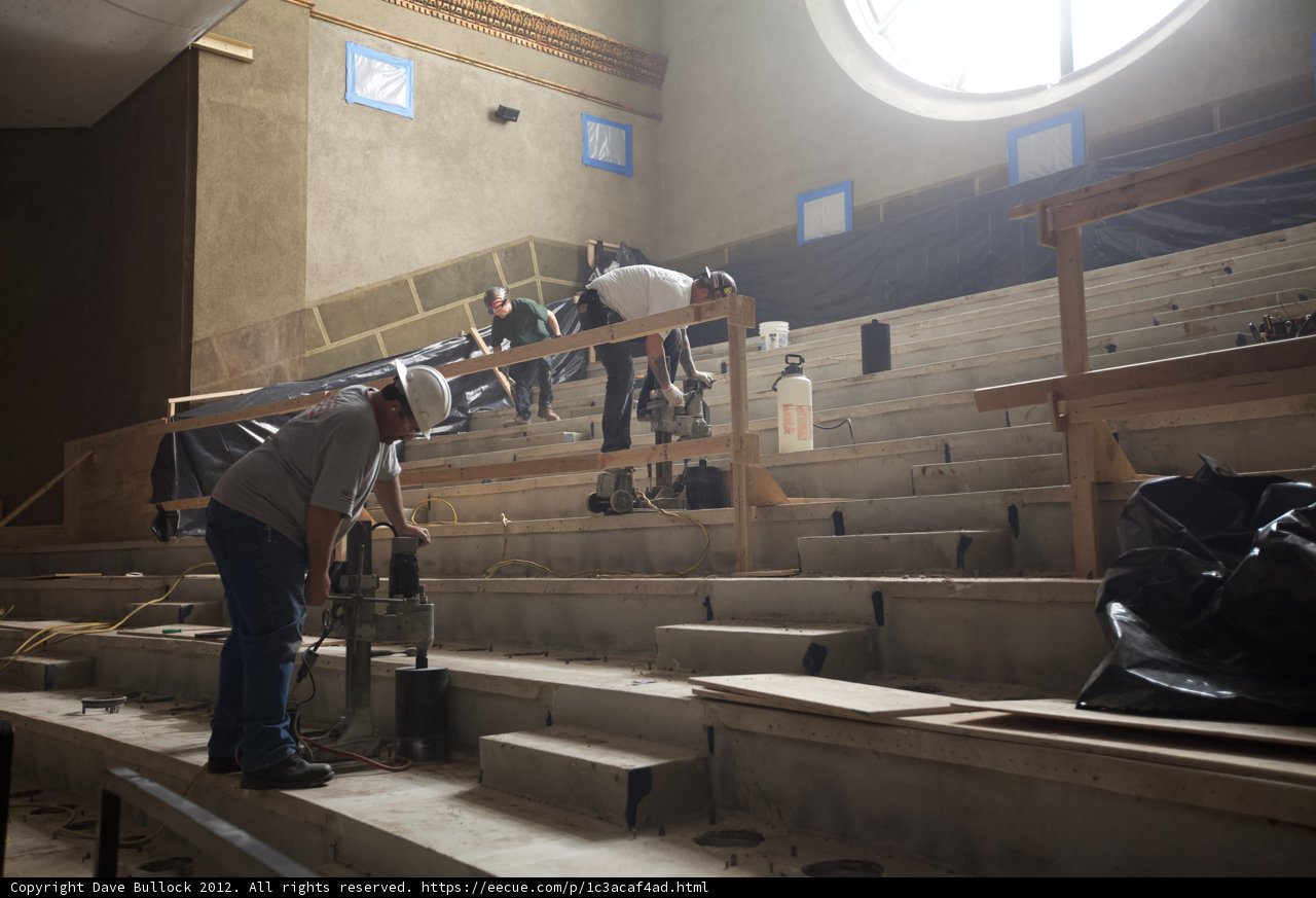 Working on the Stairs in a Building
