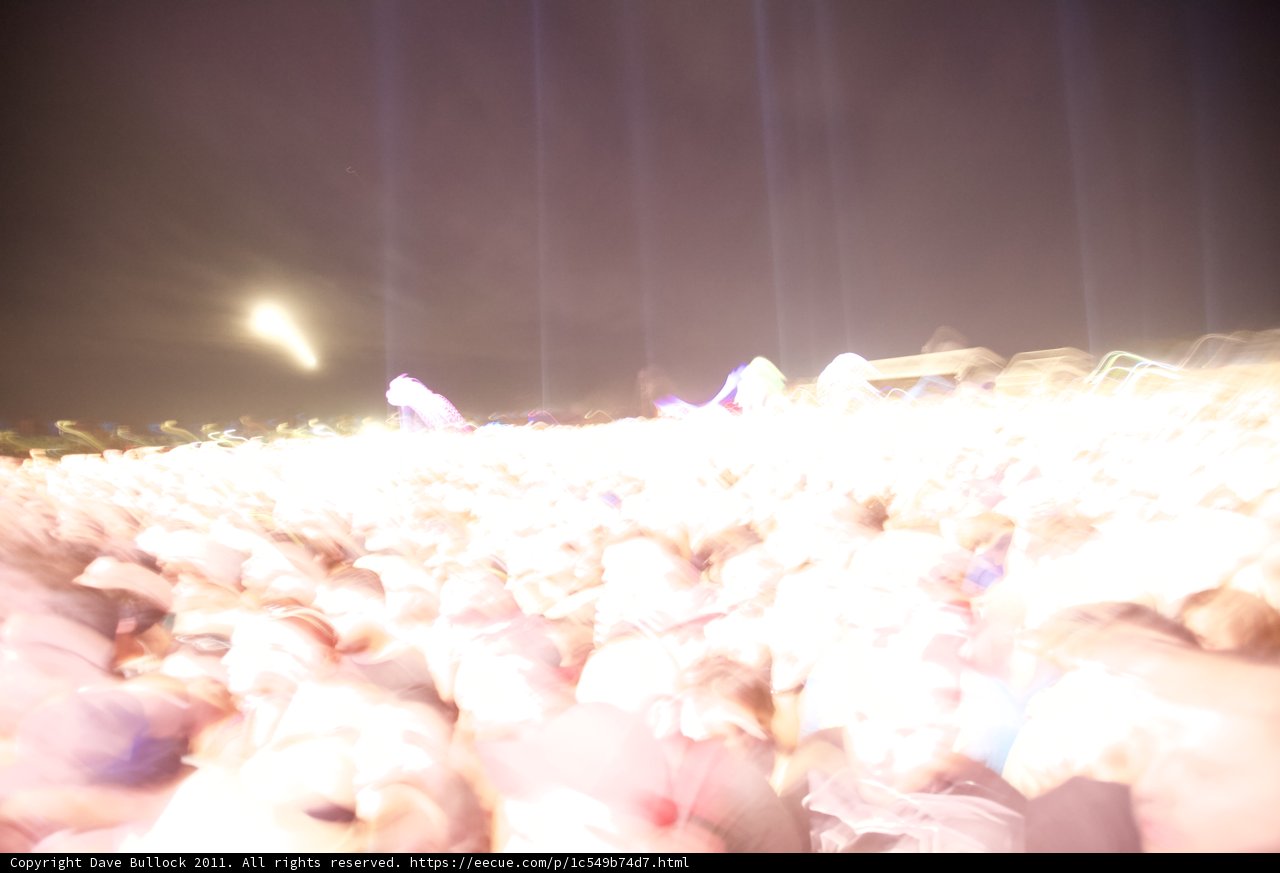 Nighttime Flare: A Rock Concert Audience
