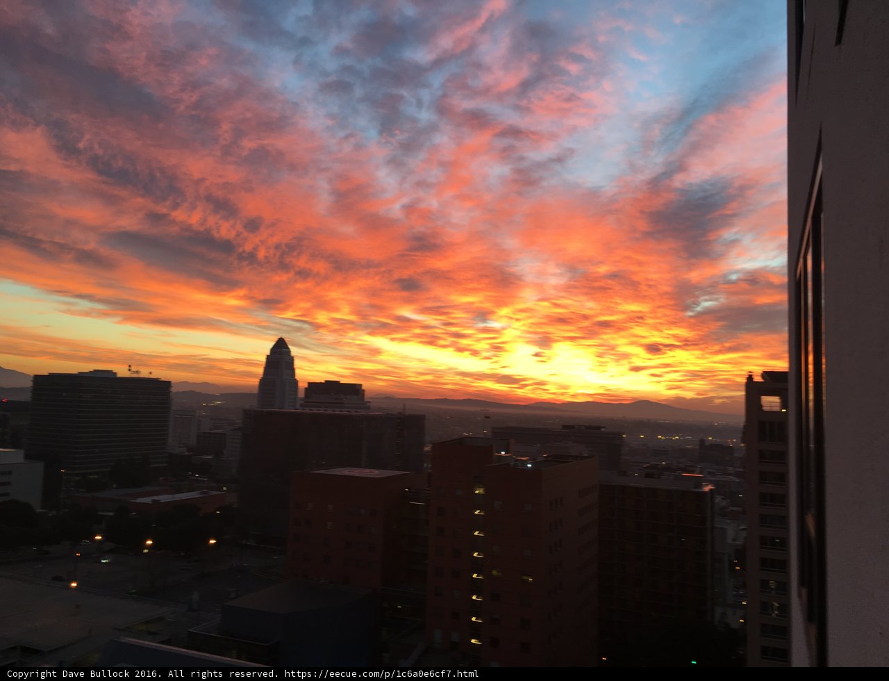 Vibrant Sunset Glowing over The Broad in LA