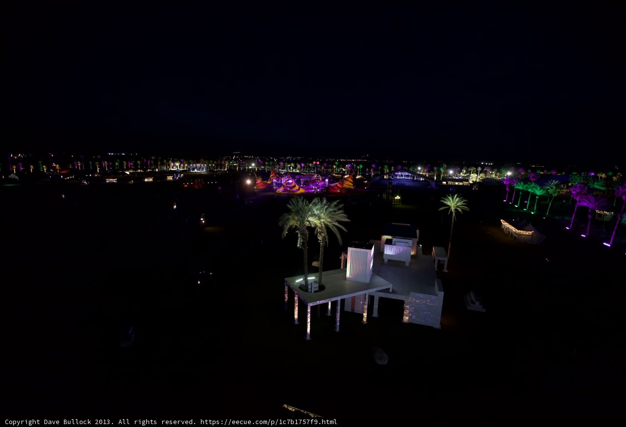 Illuminated Palm Trees on the Beach