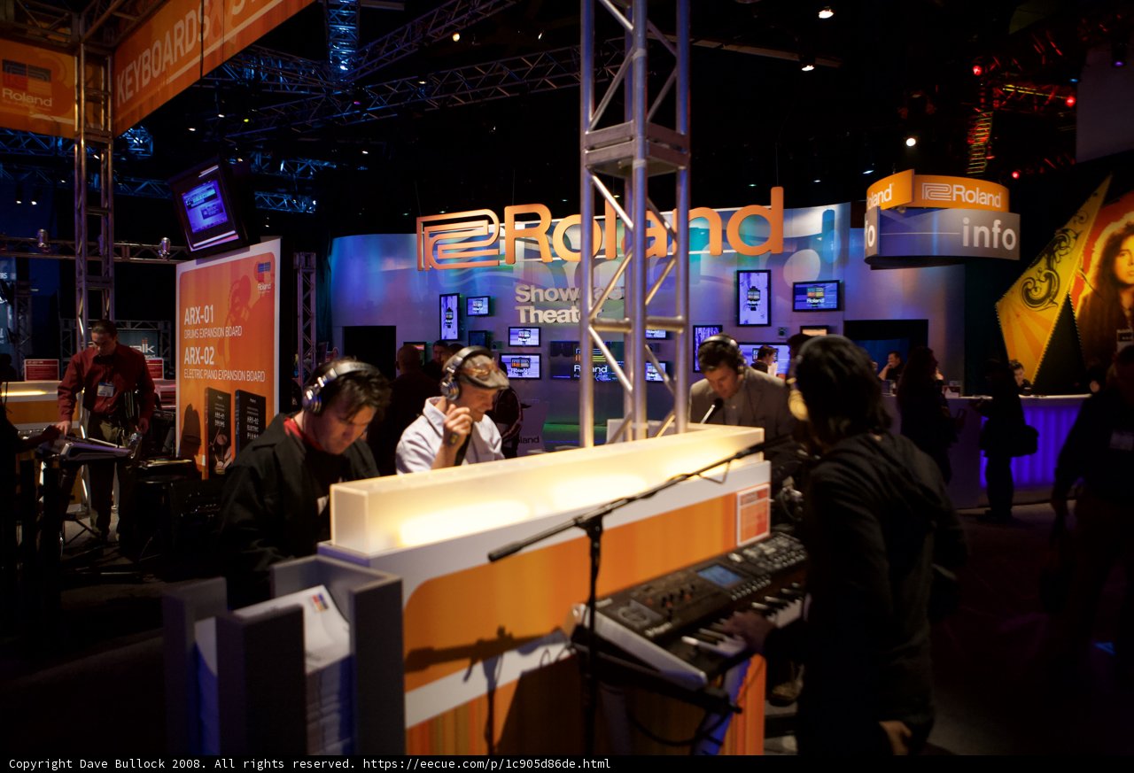 Display showcase at NAMM convention