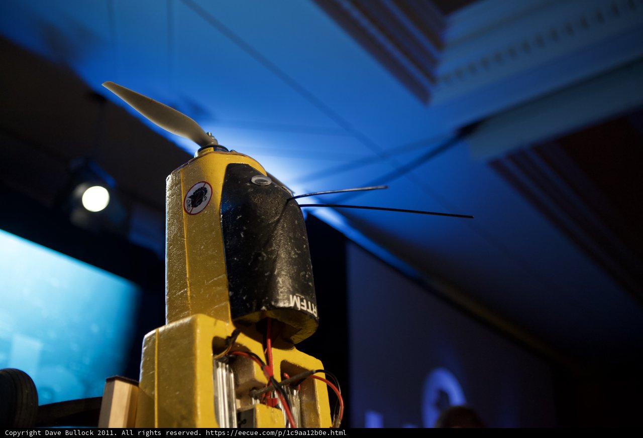 Yellow Robotic Marvel with Propeller