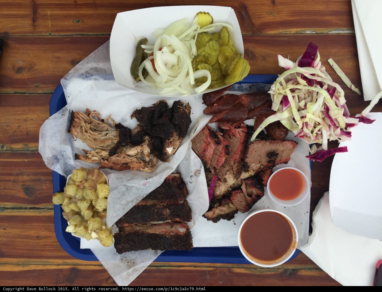 Austin Barbecue Platter at Riverside Restaurant