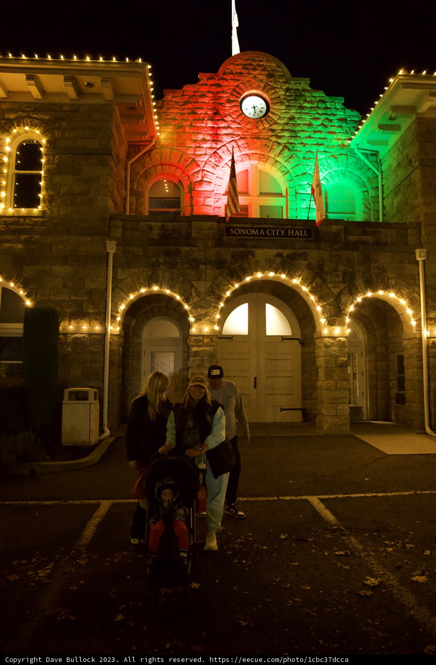 A Night in Downtown Sonoma: Clock Tower Illuminations