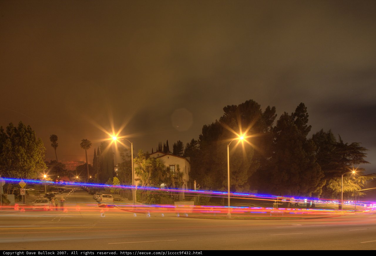 Night Drive on the Busy Roadway