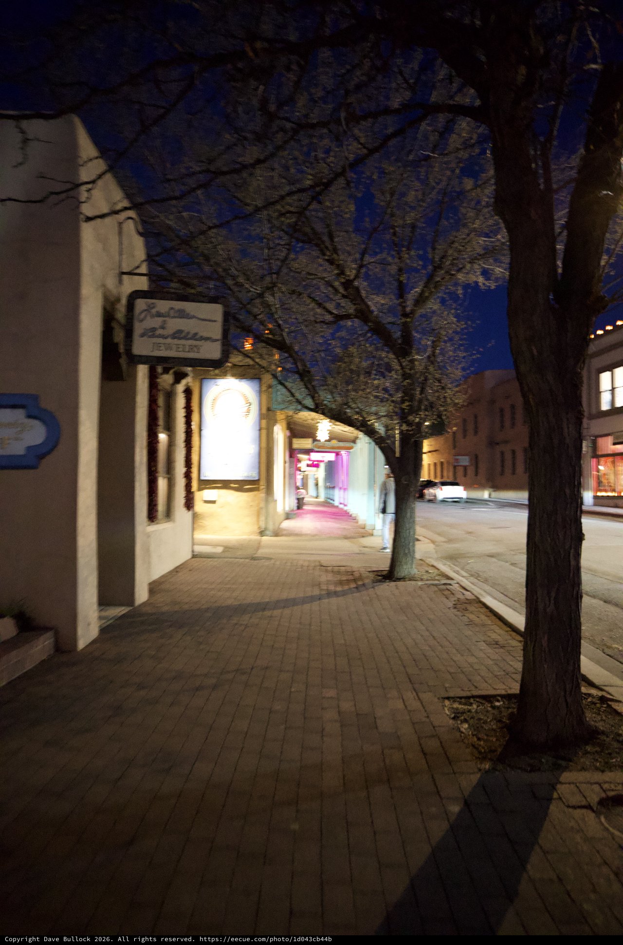 Quiet Evening Street in Historic Santa Fe Plaza