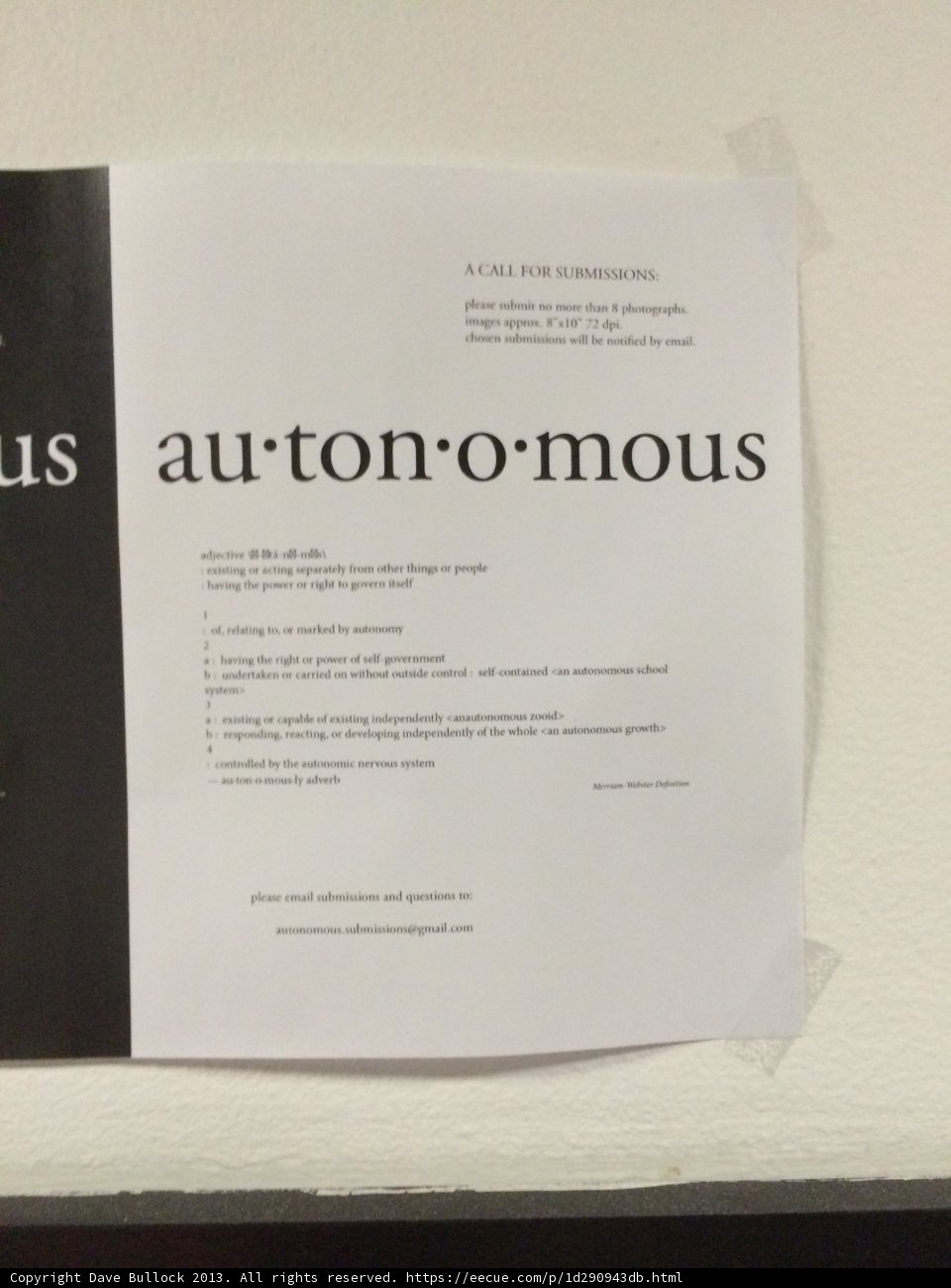 Autonomous Exhibition Poster