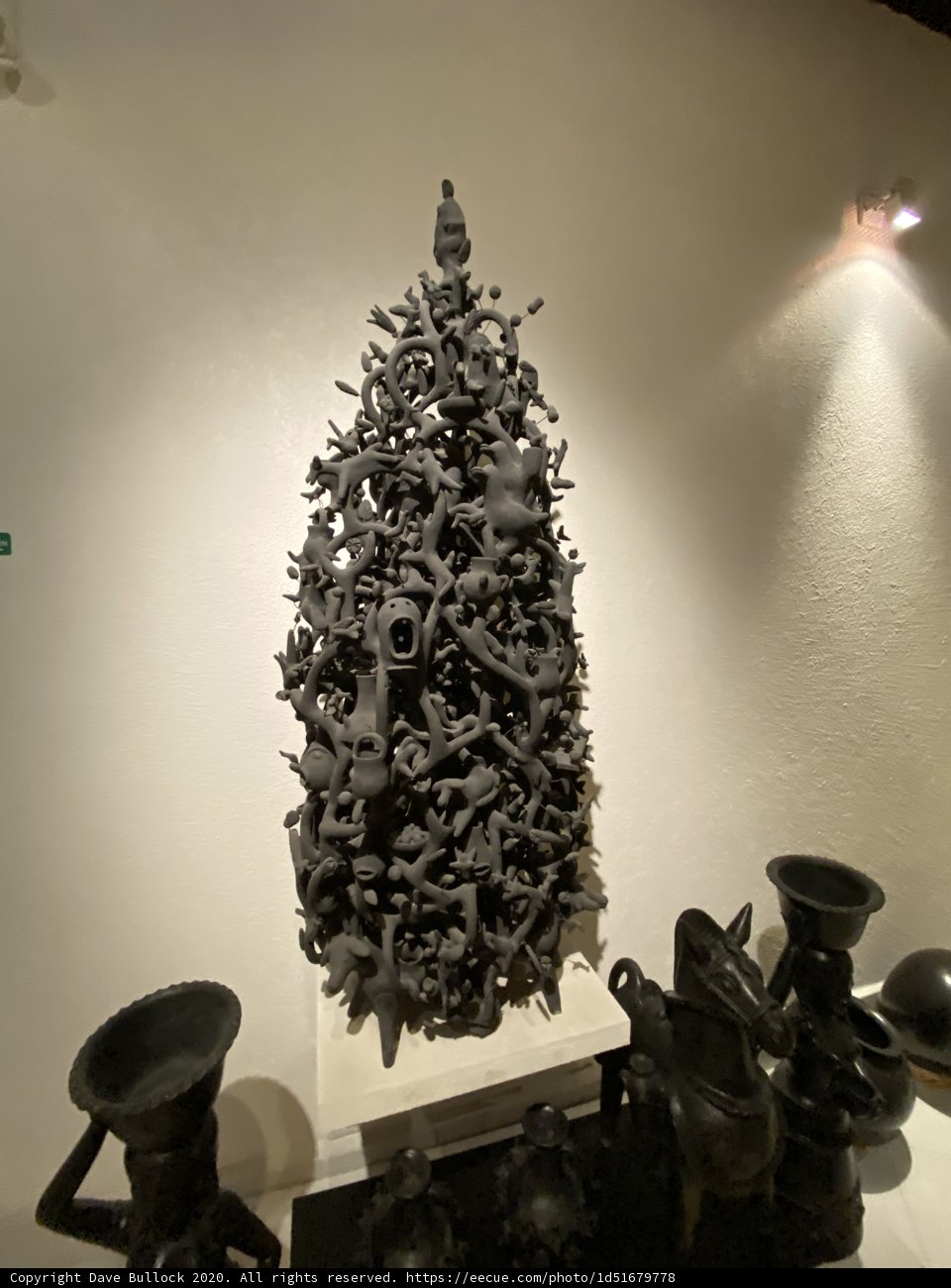 Festive Metal Sculpture Adorning a Wall