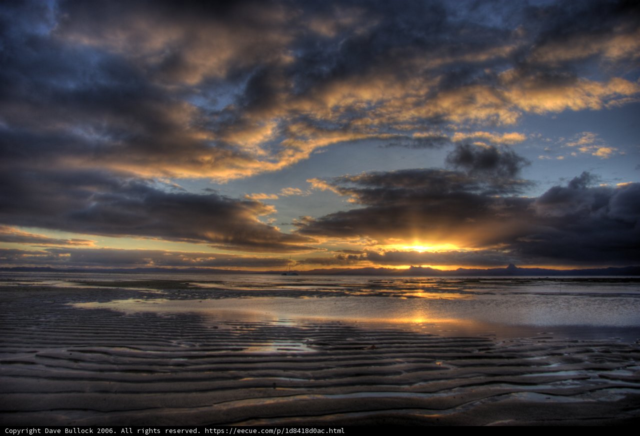 Fiery Sunset over the Pacific Ocean