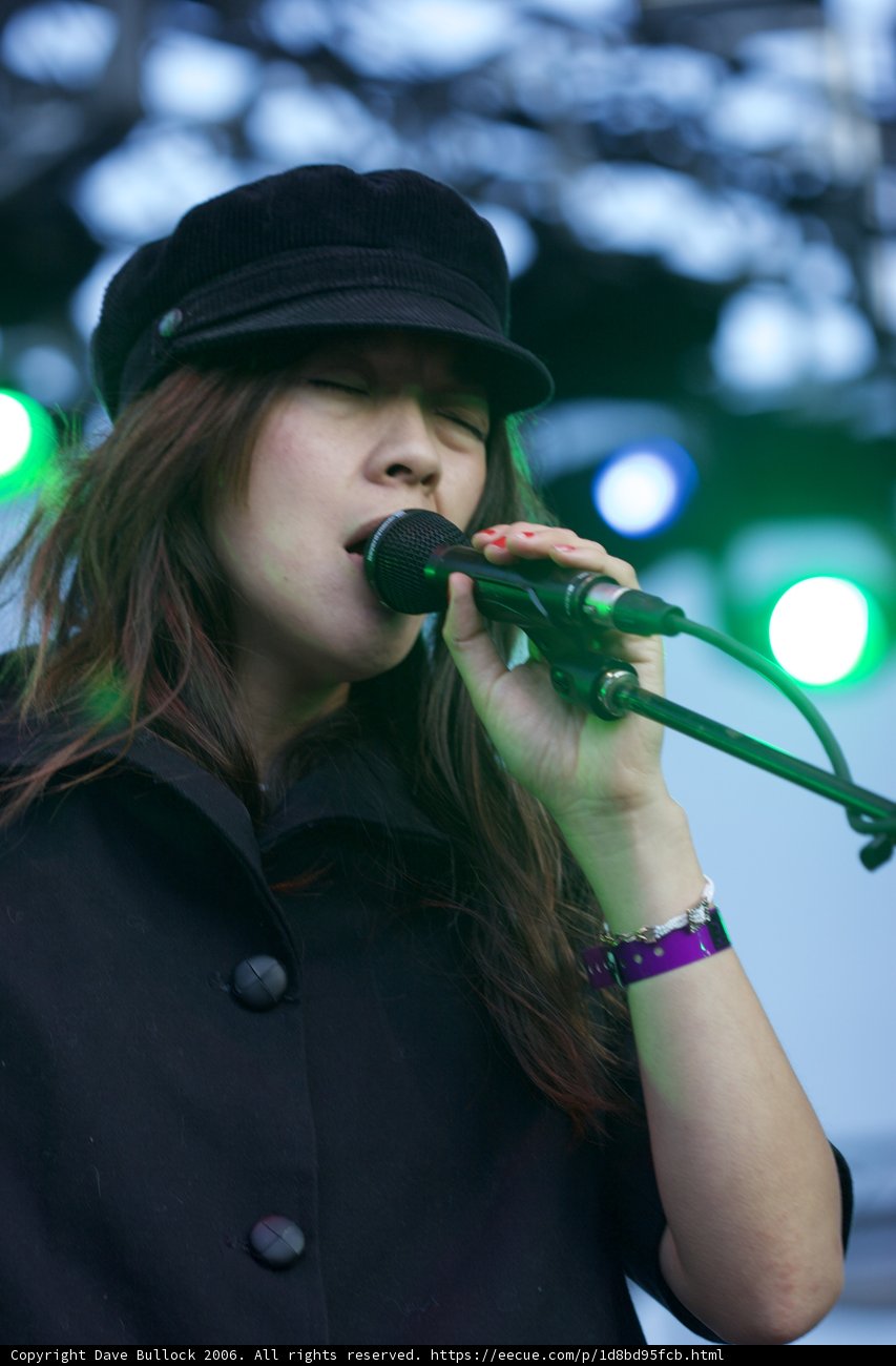 Kazu Makino Performs with Fedora in Hand