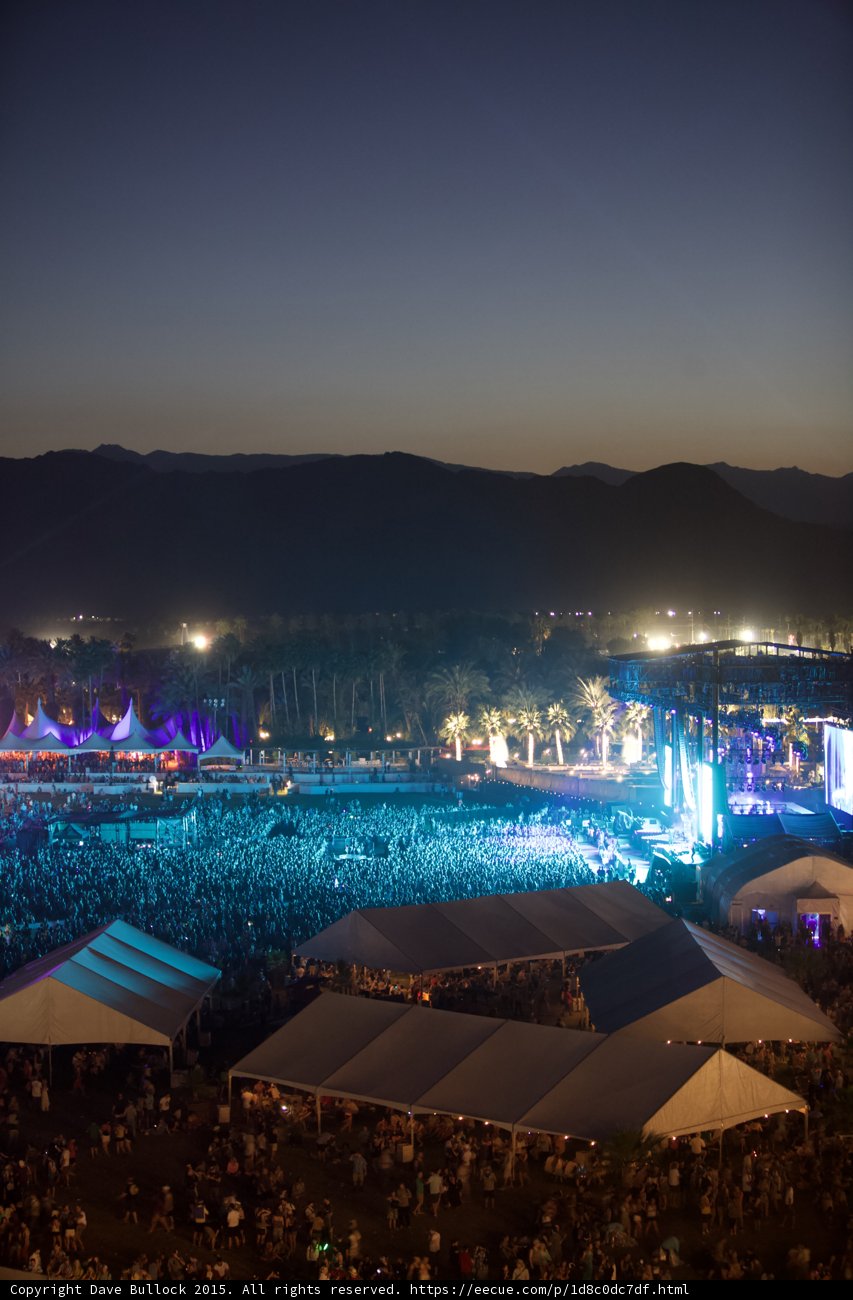 Lighting up the Night: A Concert Crowd at Coachella 2015