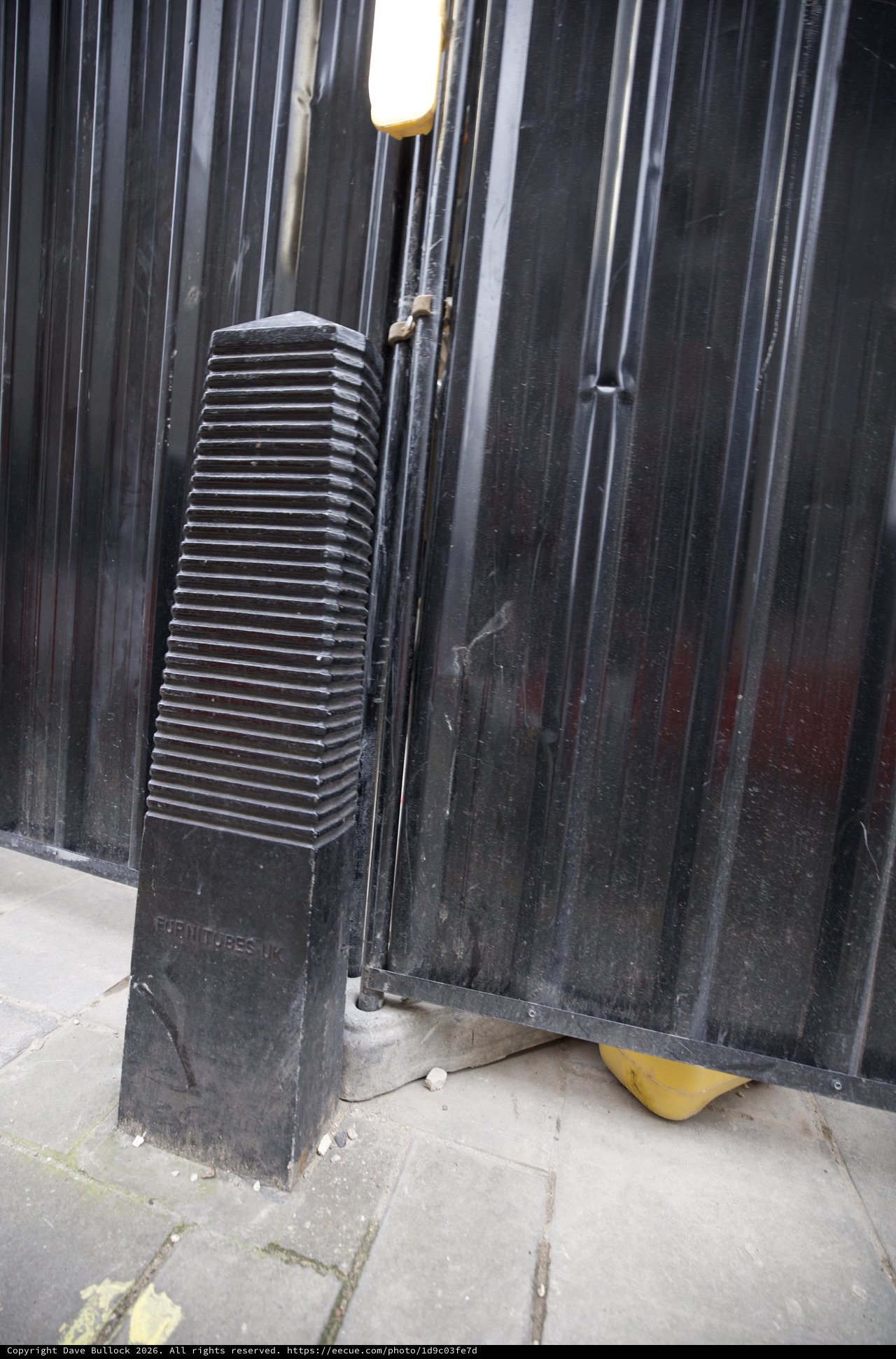 Urban Gate with Ventilation Grille and Yellow Debris