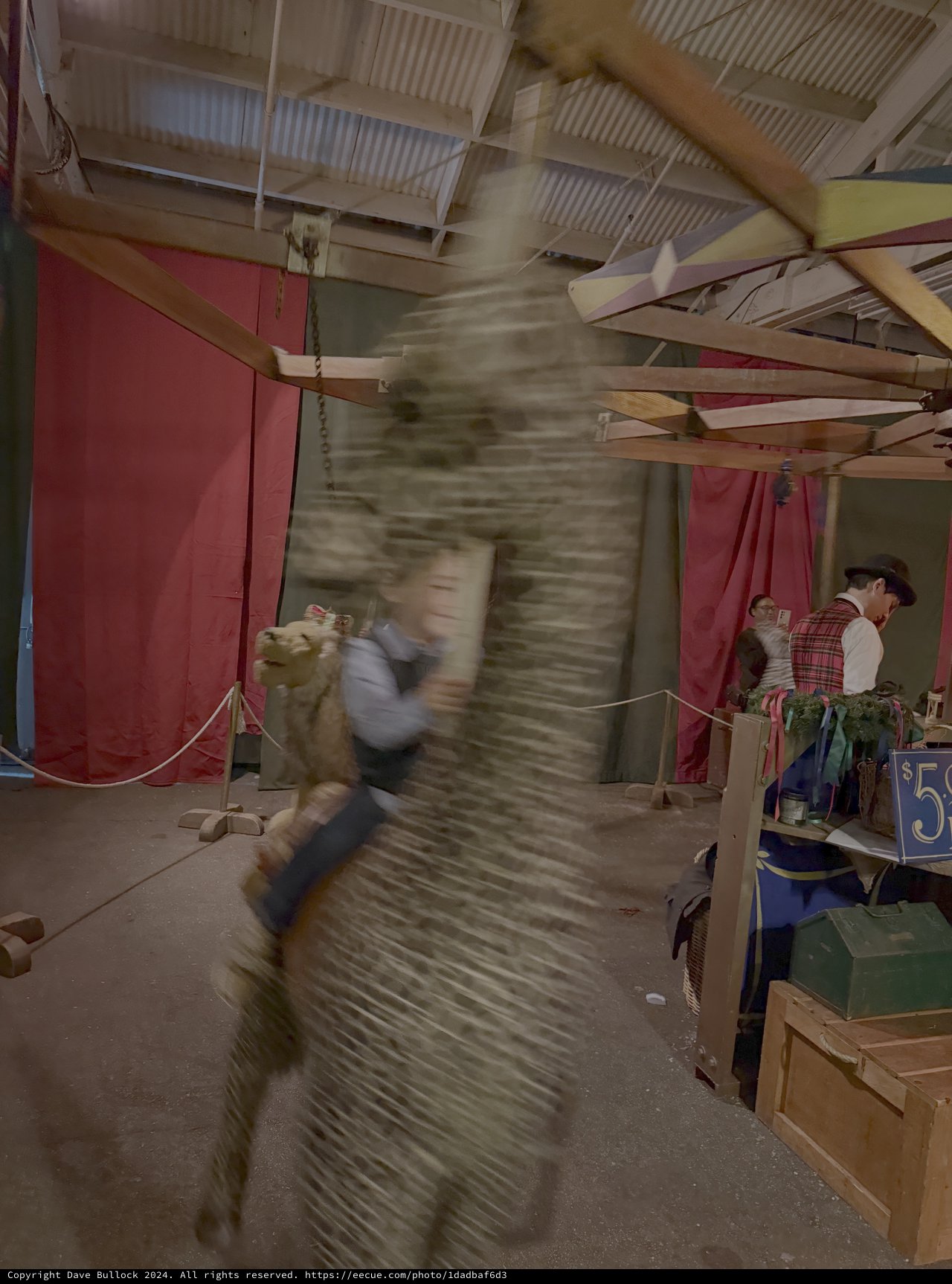Motion Blur in Rustic Market Setting