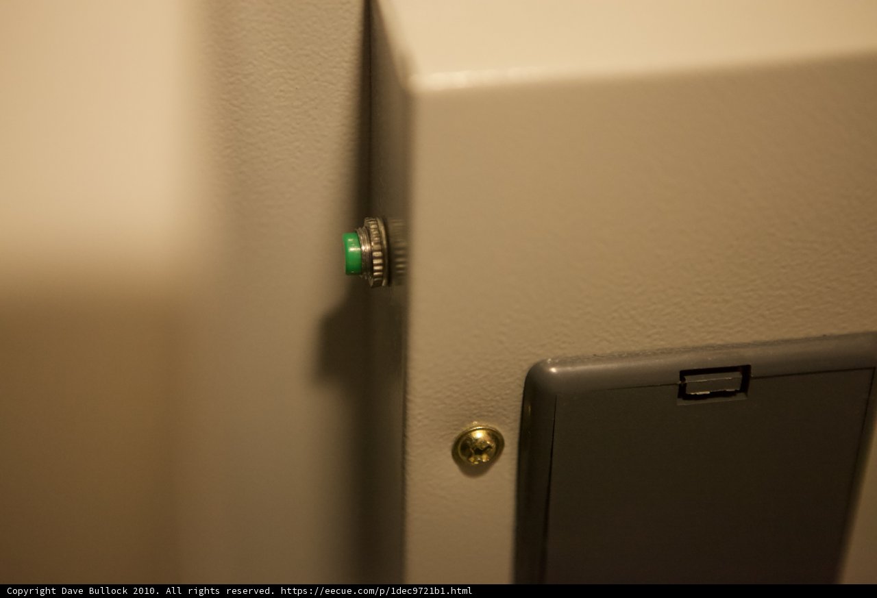 Green Light on Bathroom Door