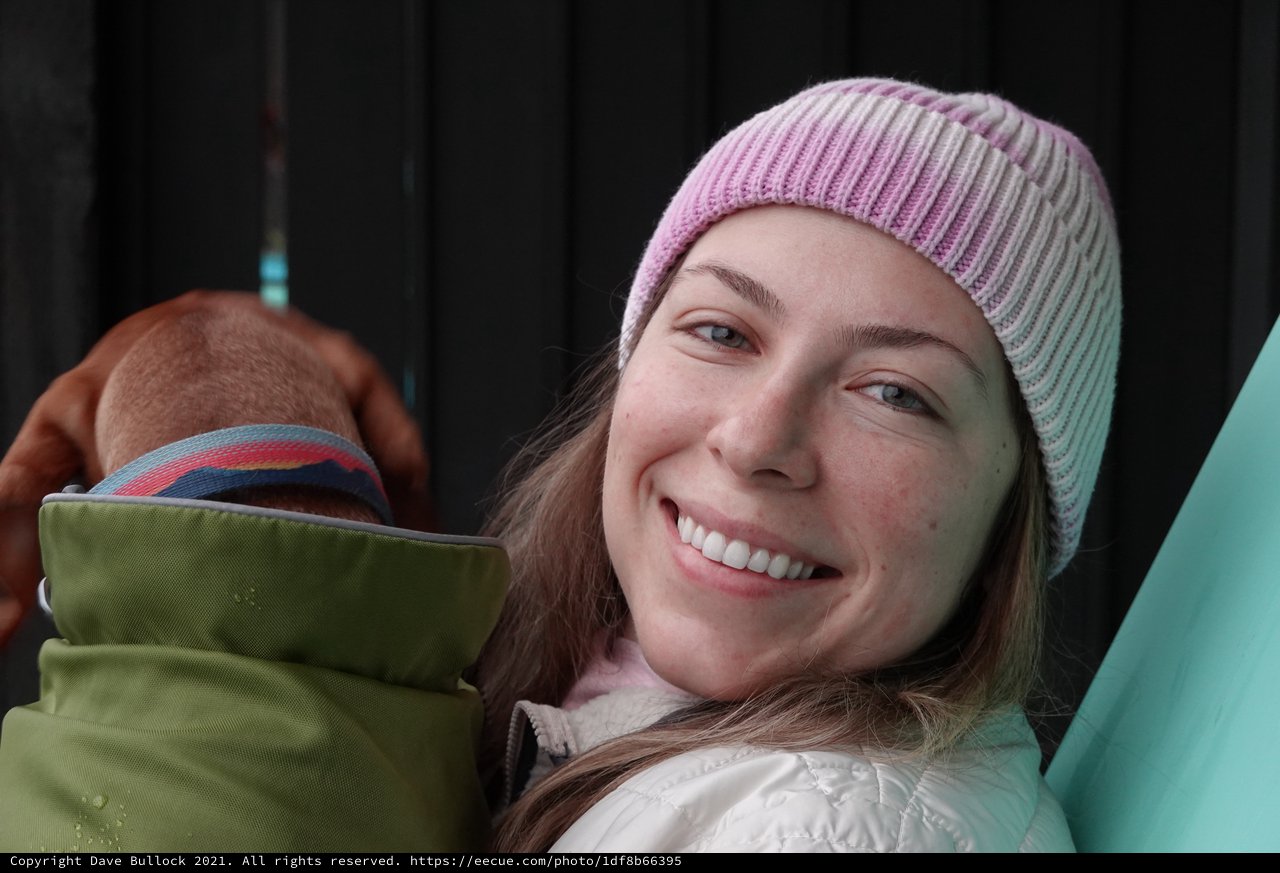 Winter Portrait with Bright Smile and Beanie