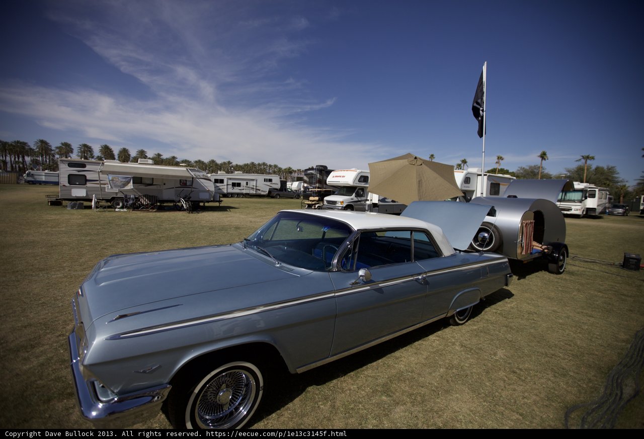Classic Car with Trailer in the Grass