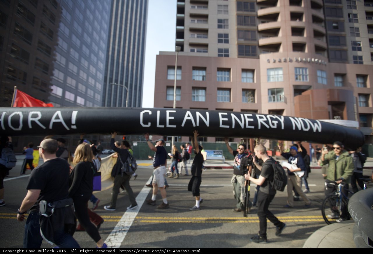 Street Protesters with Black Pipe
