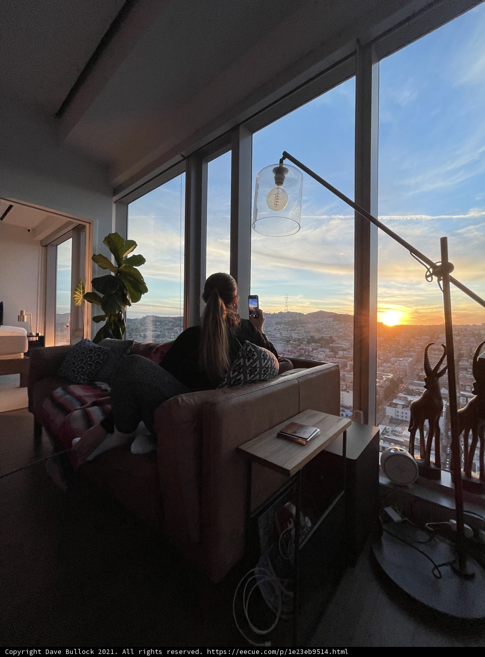 Sunset Reflections in a San Francisco Living Room