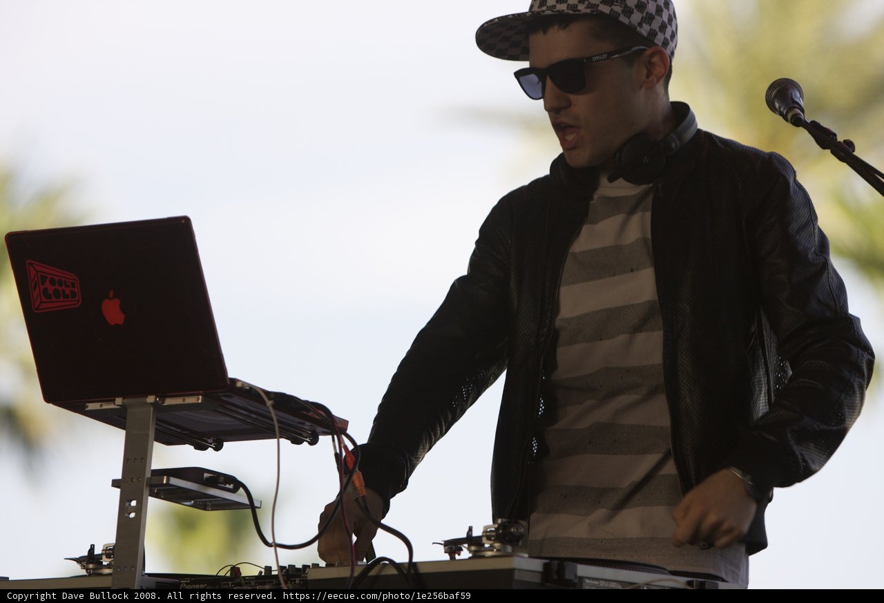 A-Trak creates beats with his laptop