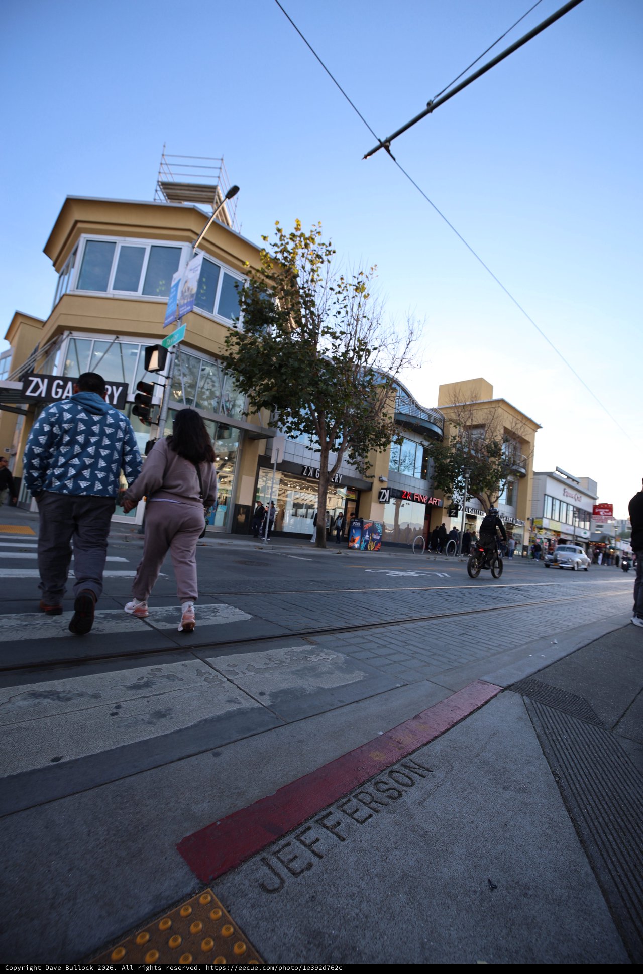 Evening Street Scene on Jefferson Avenue Shopping District