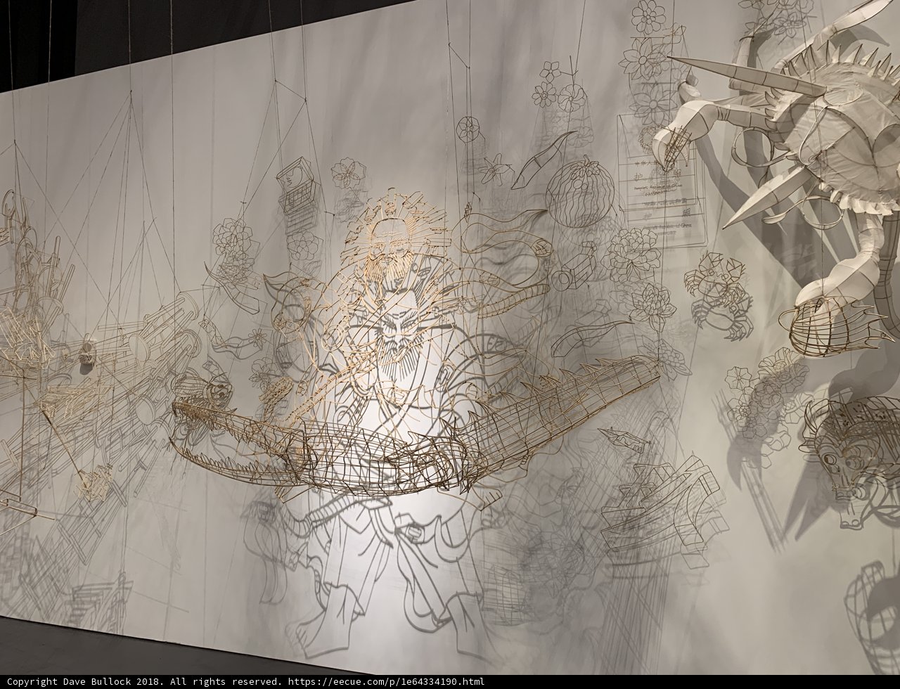 Artistic Drawings on a Large White Wall