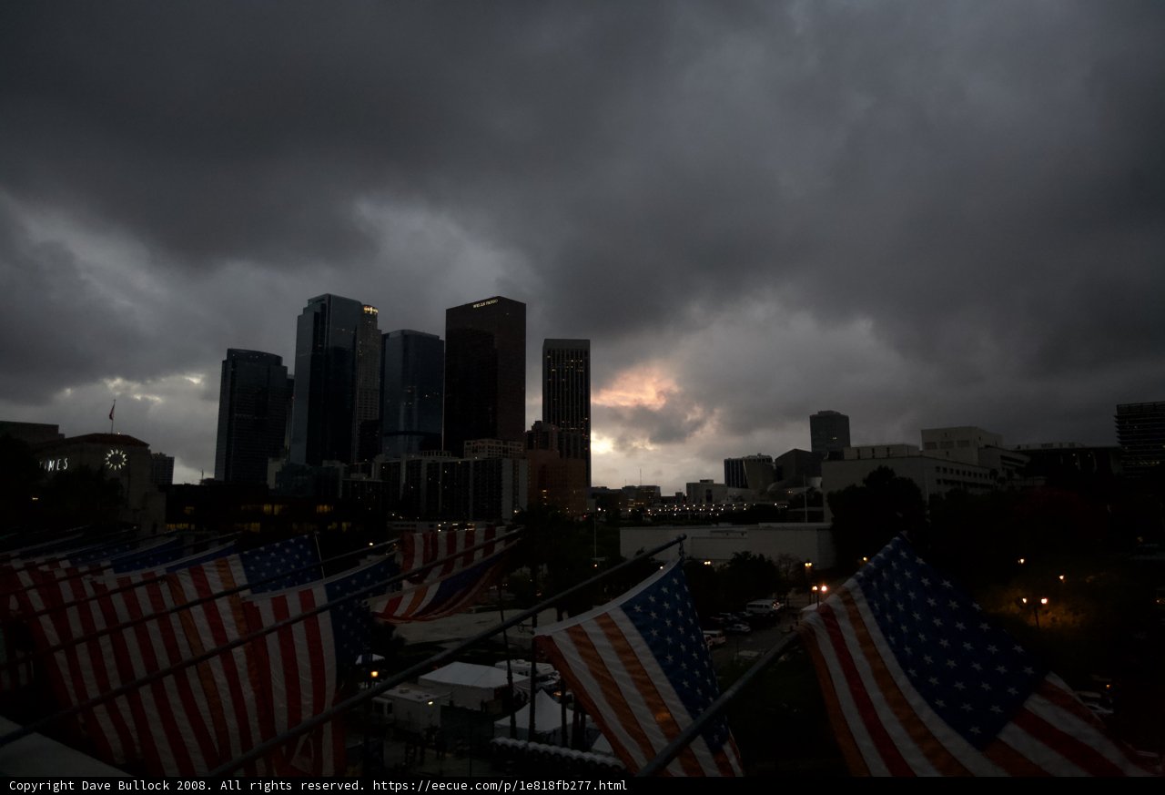 Approaching Storm over Los Angeles Skyline
