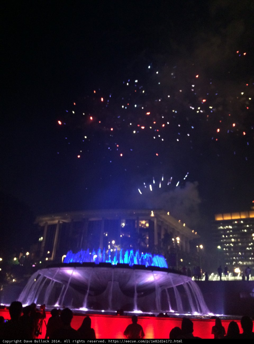 Sparkling Fireworks and Glistening Water of the Civic Center Mall