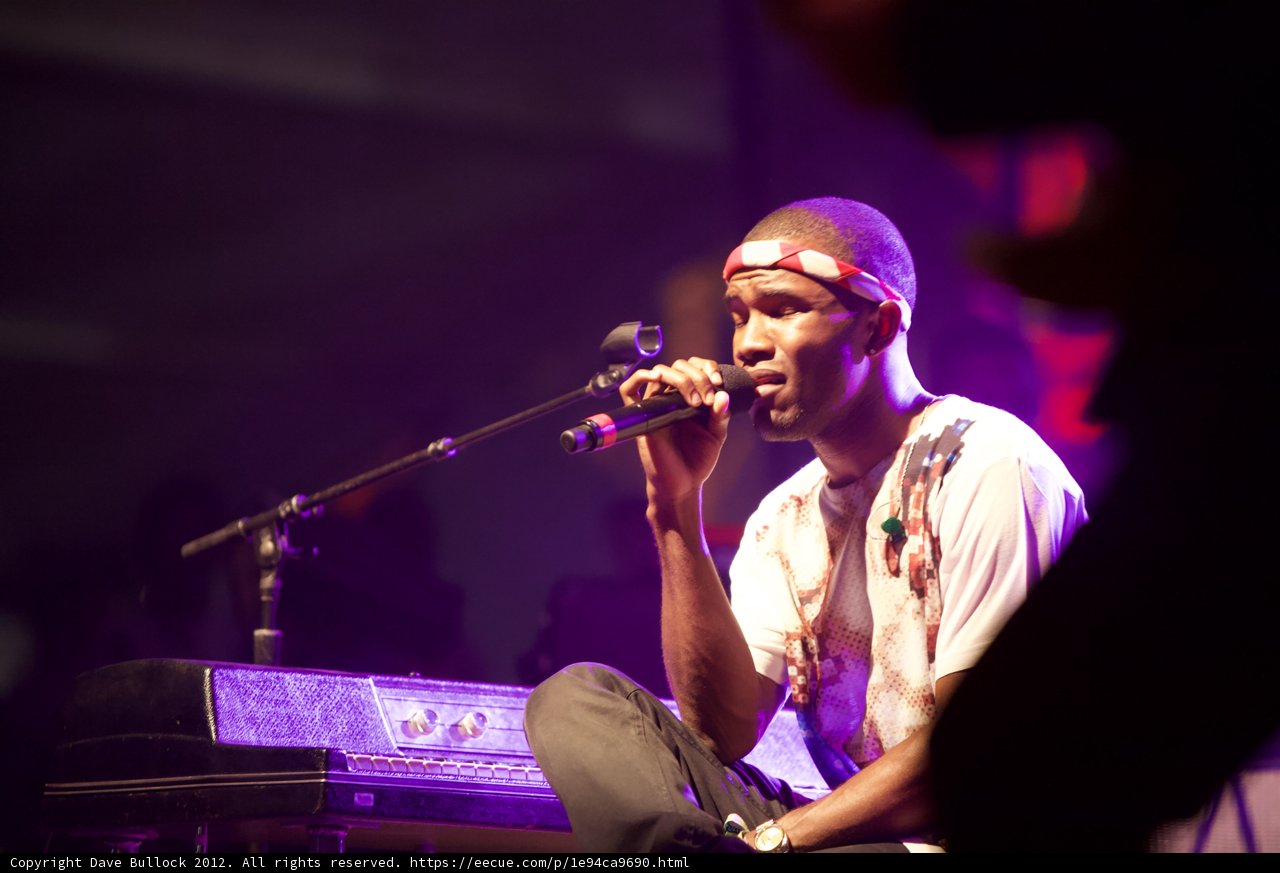 Frank Ocean performs solo on stage