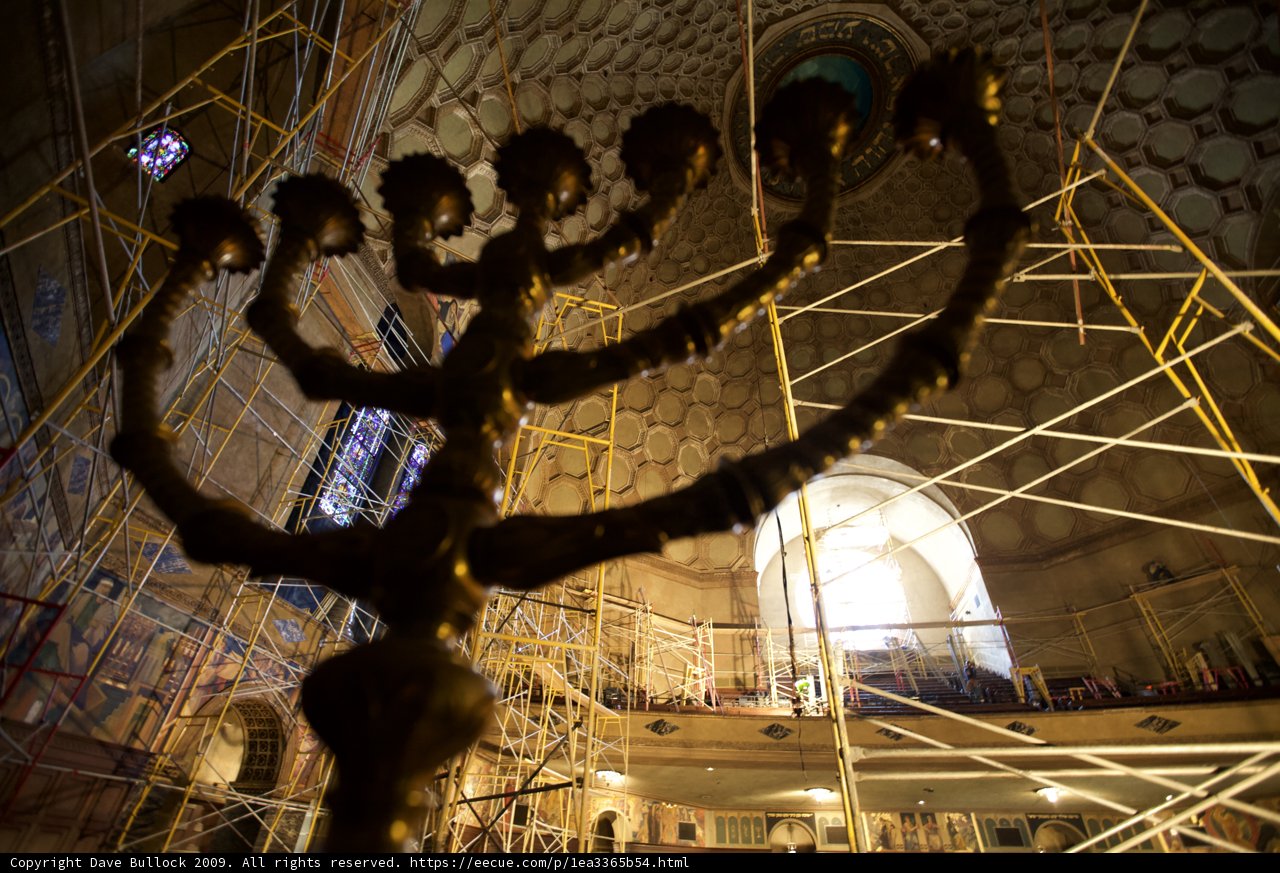 Menorah Illuminates Church