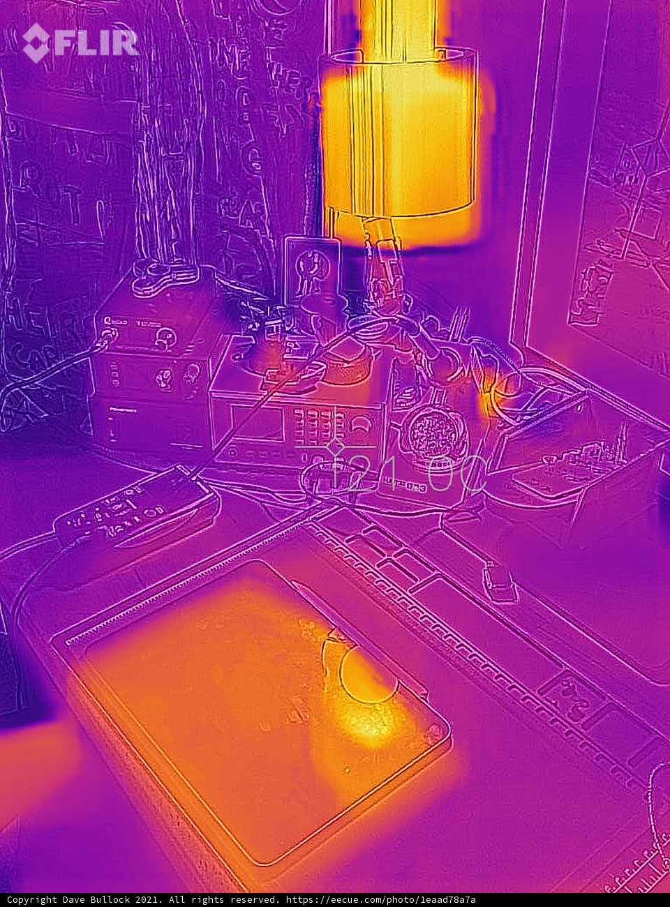 Thermal Imaging View of Electronics Workstation
