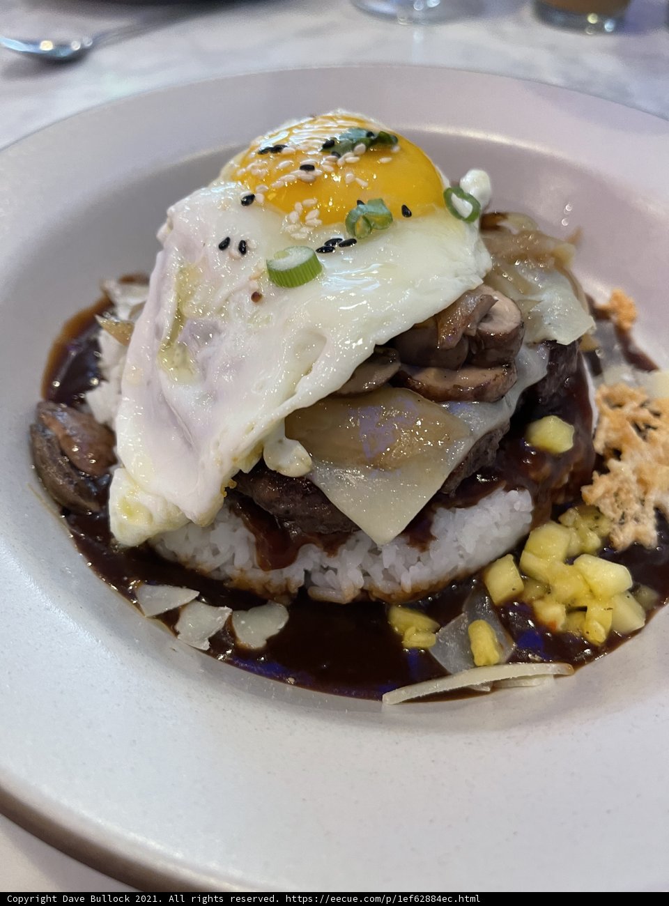 Delicious Rice and Meat with Fried Egg