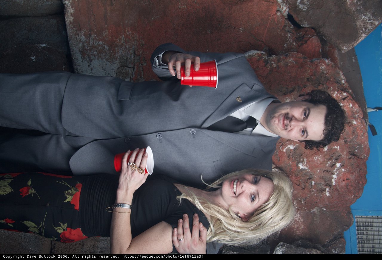 Couple in Formal Attire at Halloween Party 2006