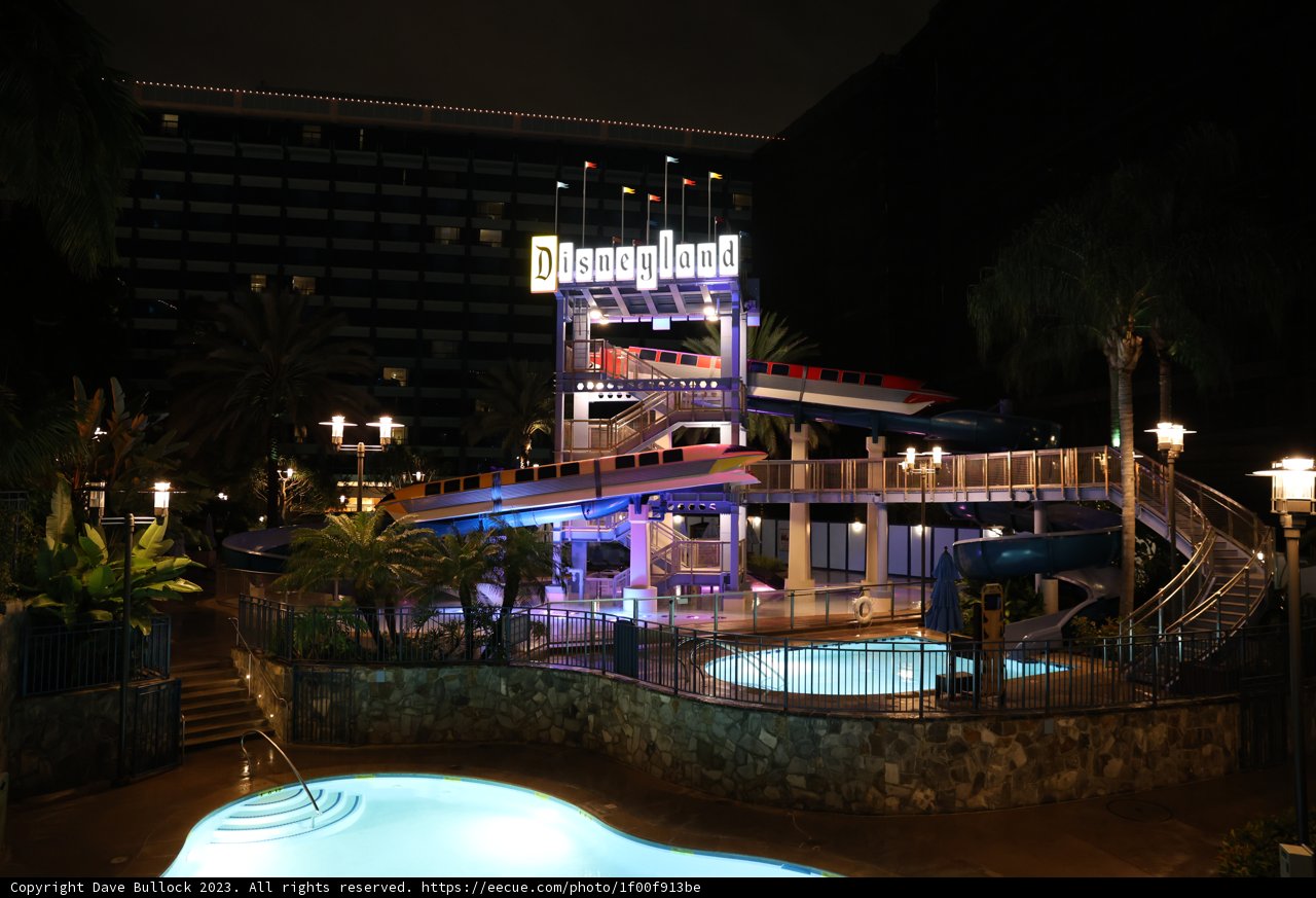 Nighttime Fun at Disneyland Hotel's Pool