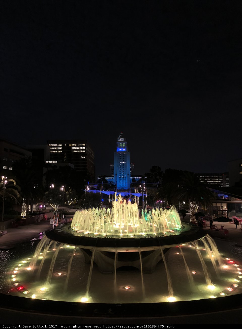 Glowing Water Fountain in the Heart of the City