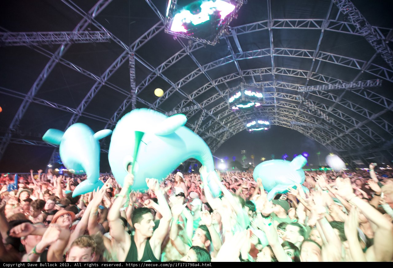 Balloon Frenzy at a Coachella Concert