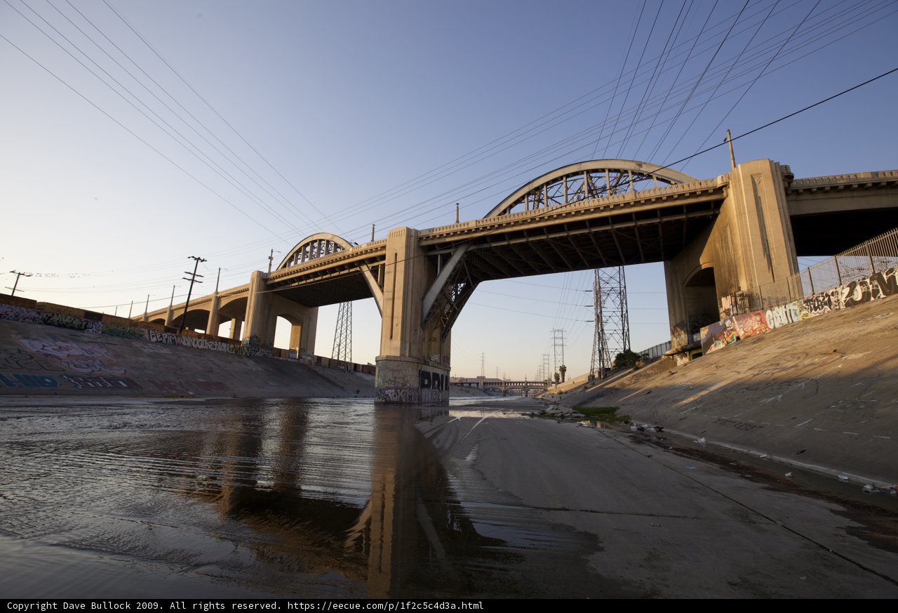Graffiti-Adorned Overpass over LA River