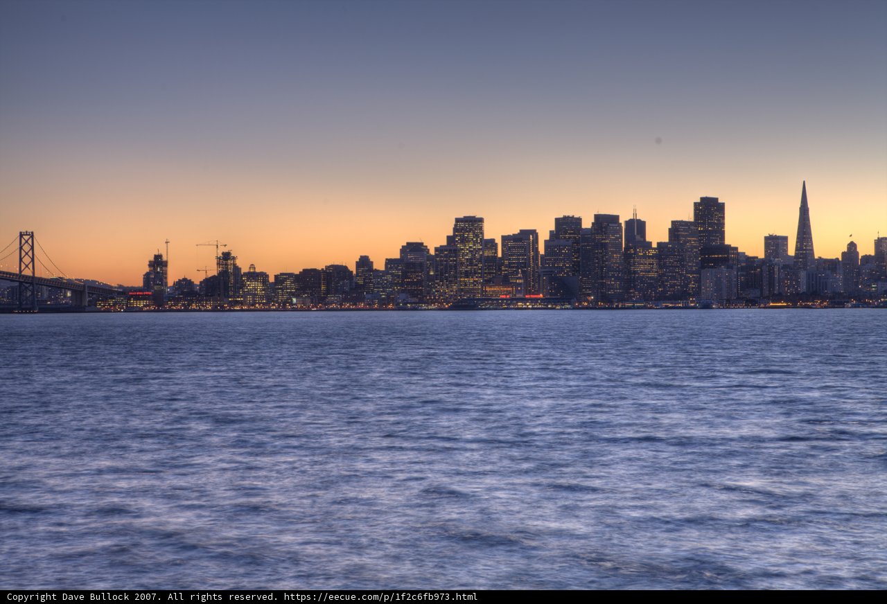 Dusk over an Urban Waterfront