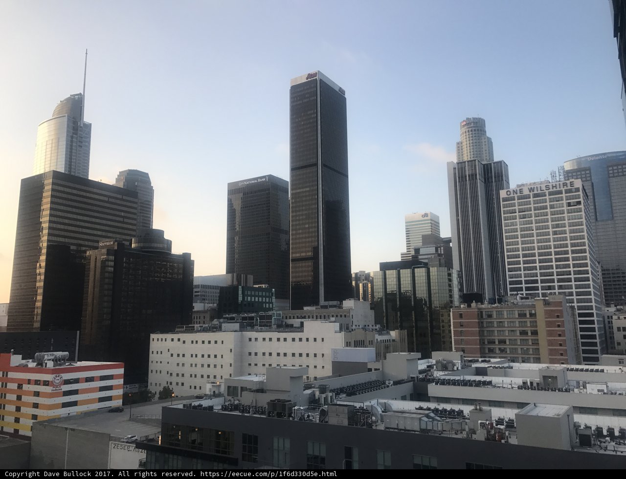 Views of the City Skyline from an Office Building