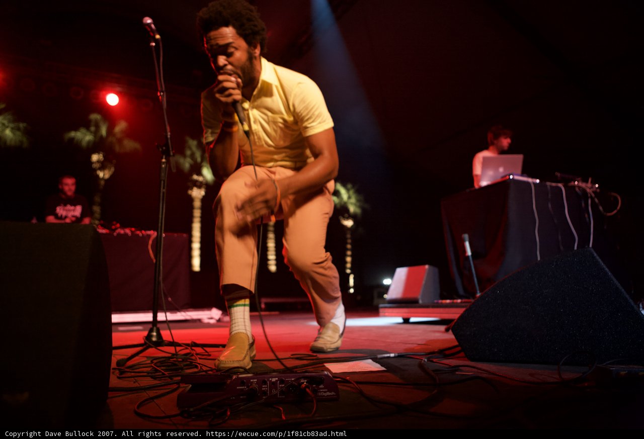 Rocking the Stage: Yellow-Shirted Performer at Coachella