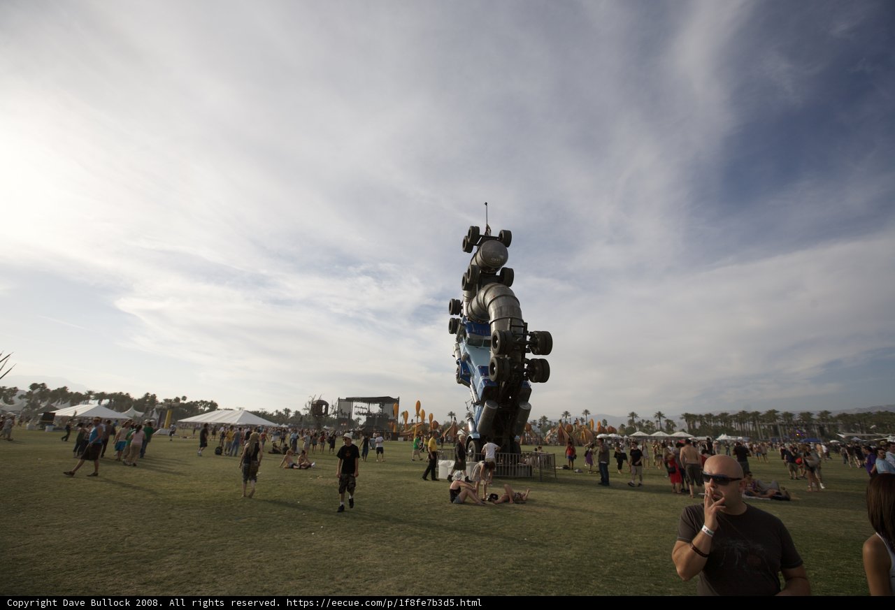 Sculpture of a Car in the Field at Coachella