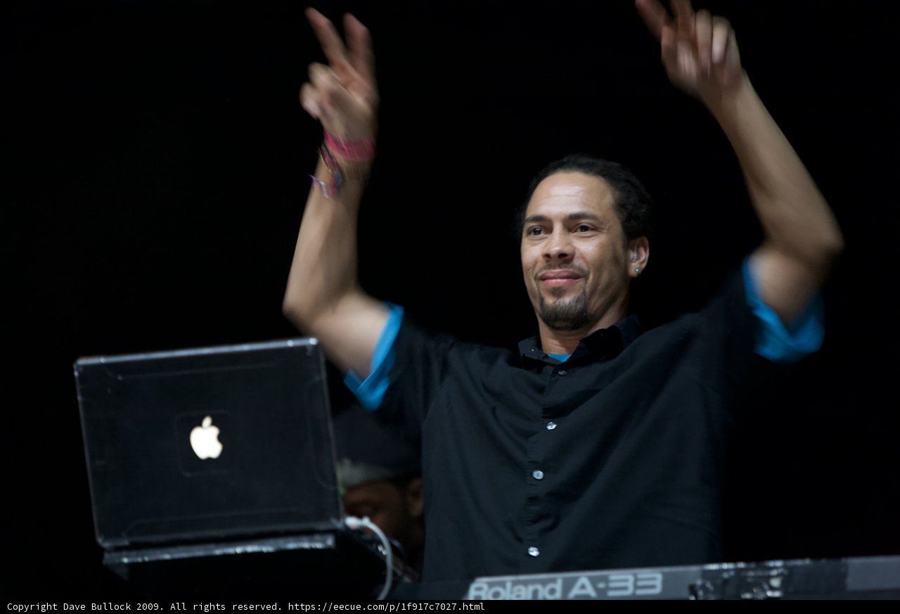 Entertainer Roni Size Performing with Laptop at Coachella 2009