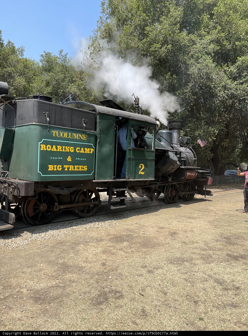 Green Locomotive Chugging Along