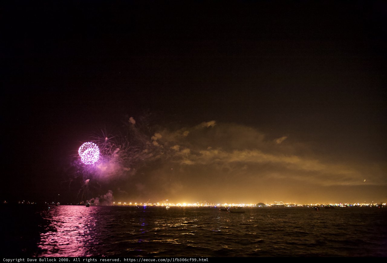 Spectacular Fireworks Over the Bay