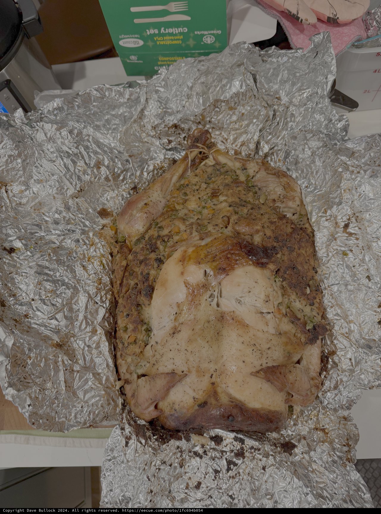 Herb-Crusted Roasted Chicken in Aluminum Foil