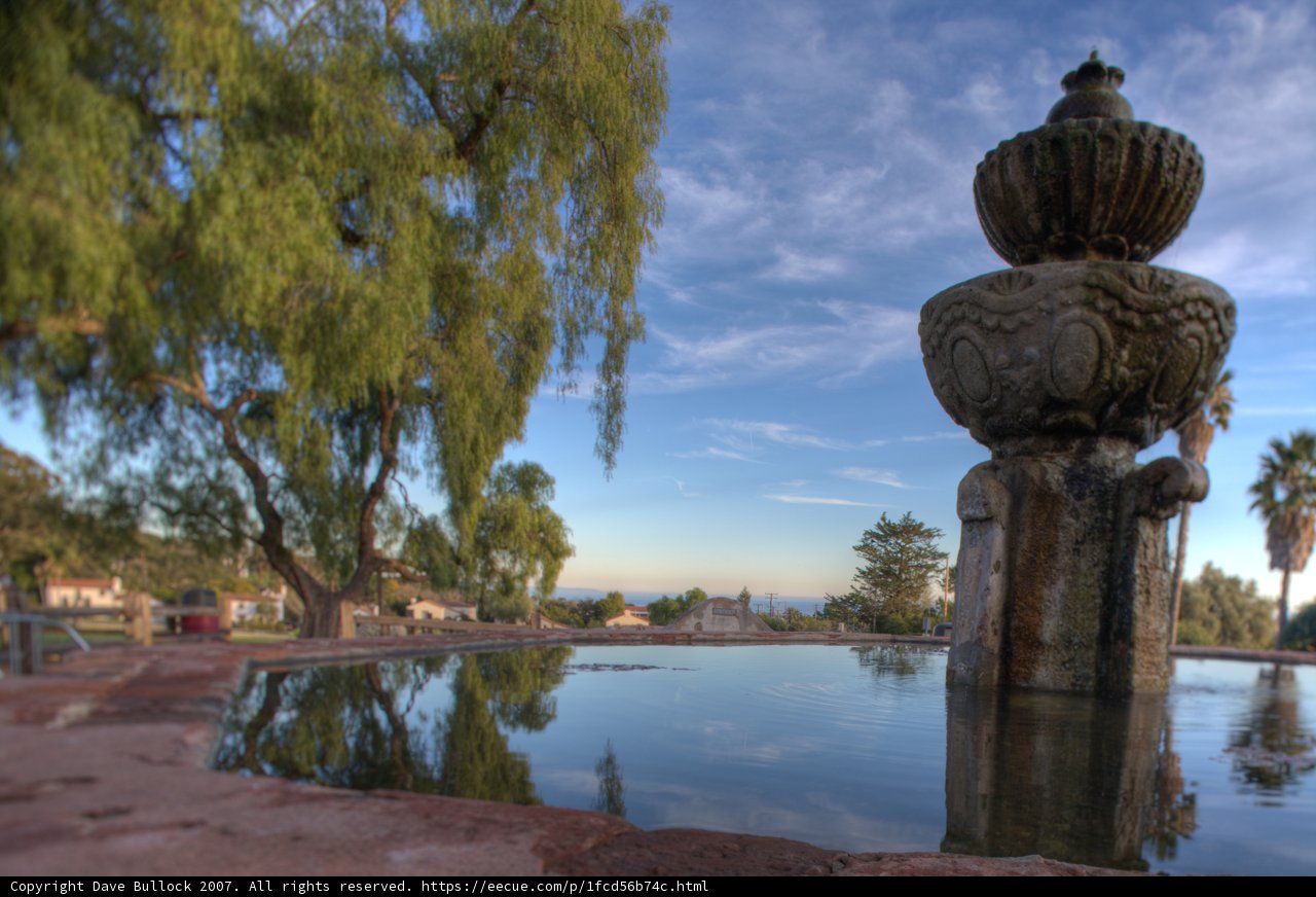 Willow Tree Fountain in a Peaceful Park