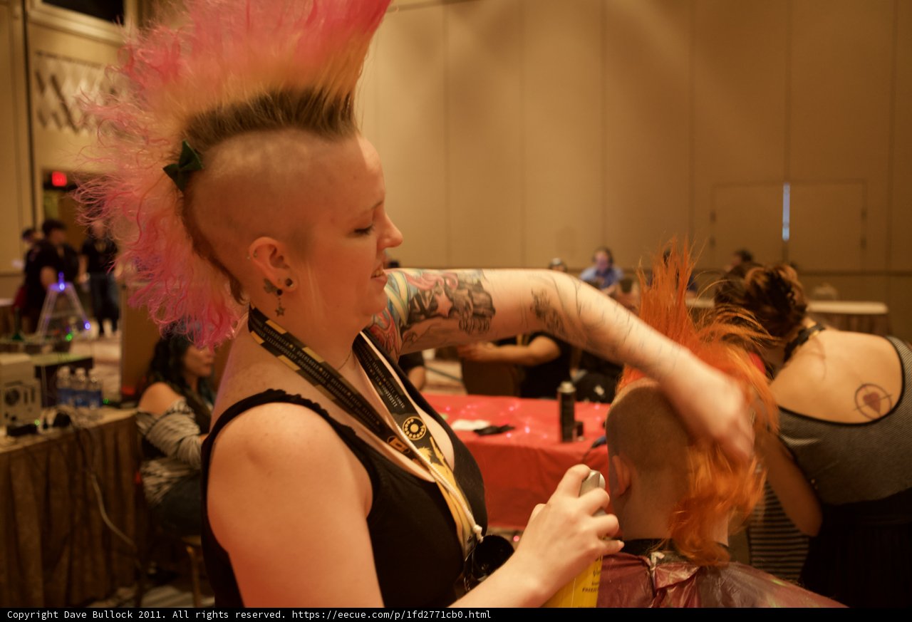Pink-Haired Woman Gets a Haircut