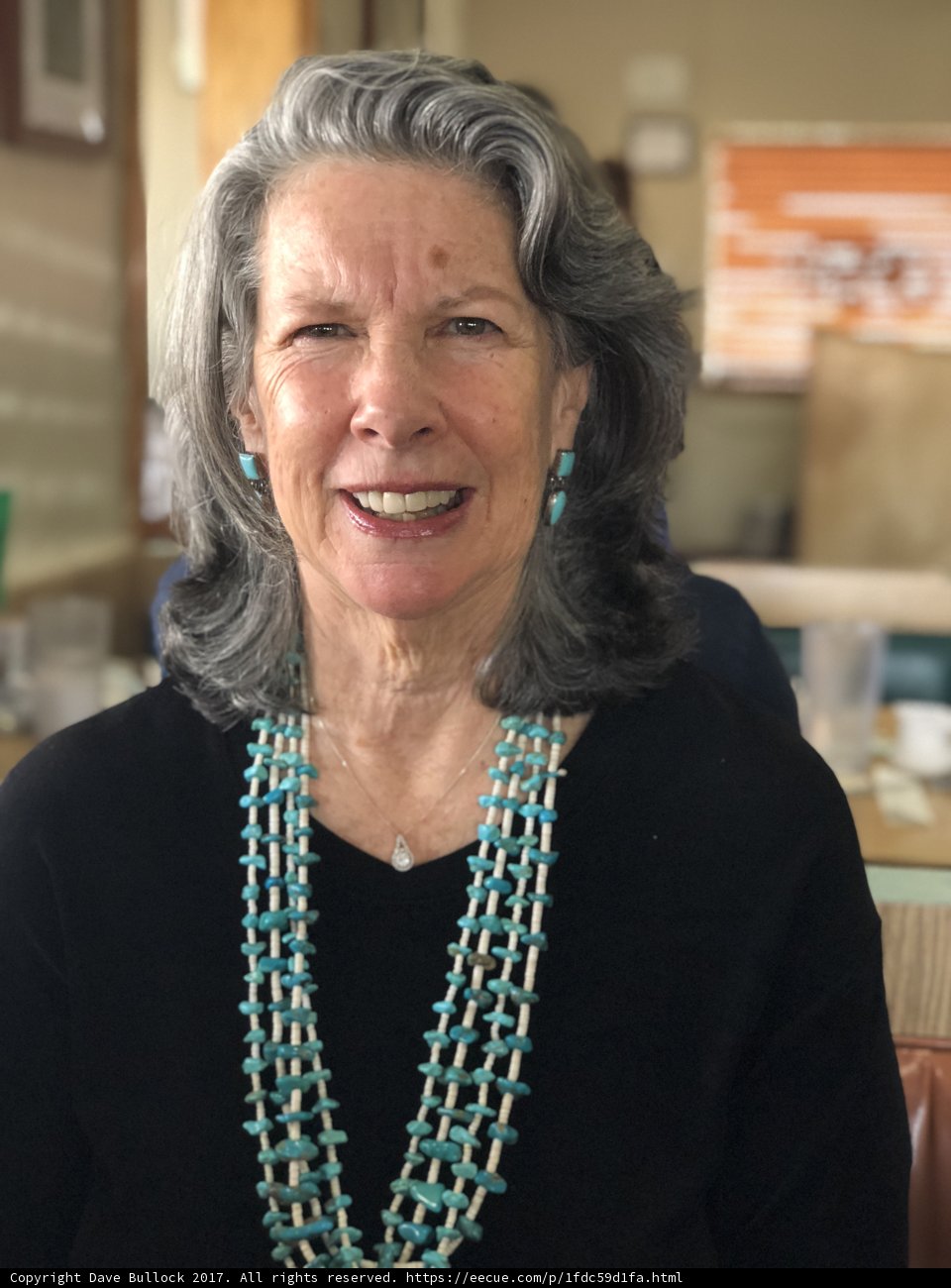 Gray-haired Lady in Beaded Necklace