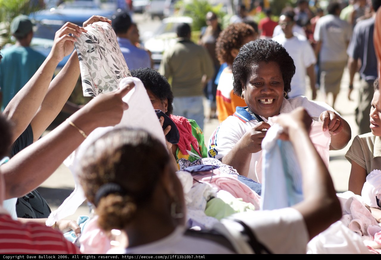 Shopping frenzy at the market