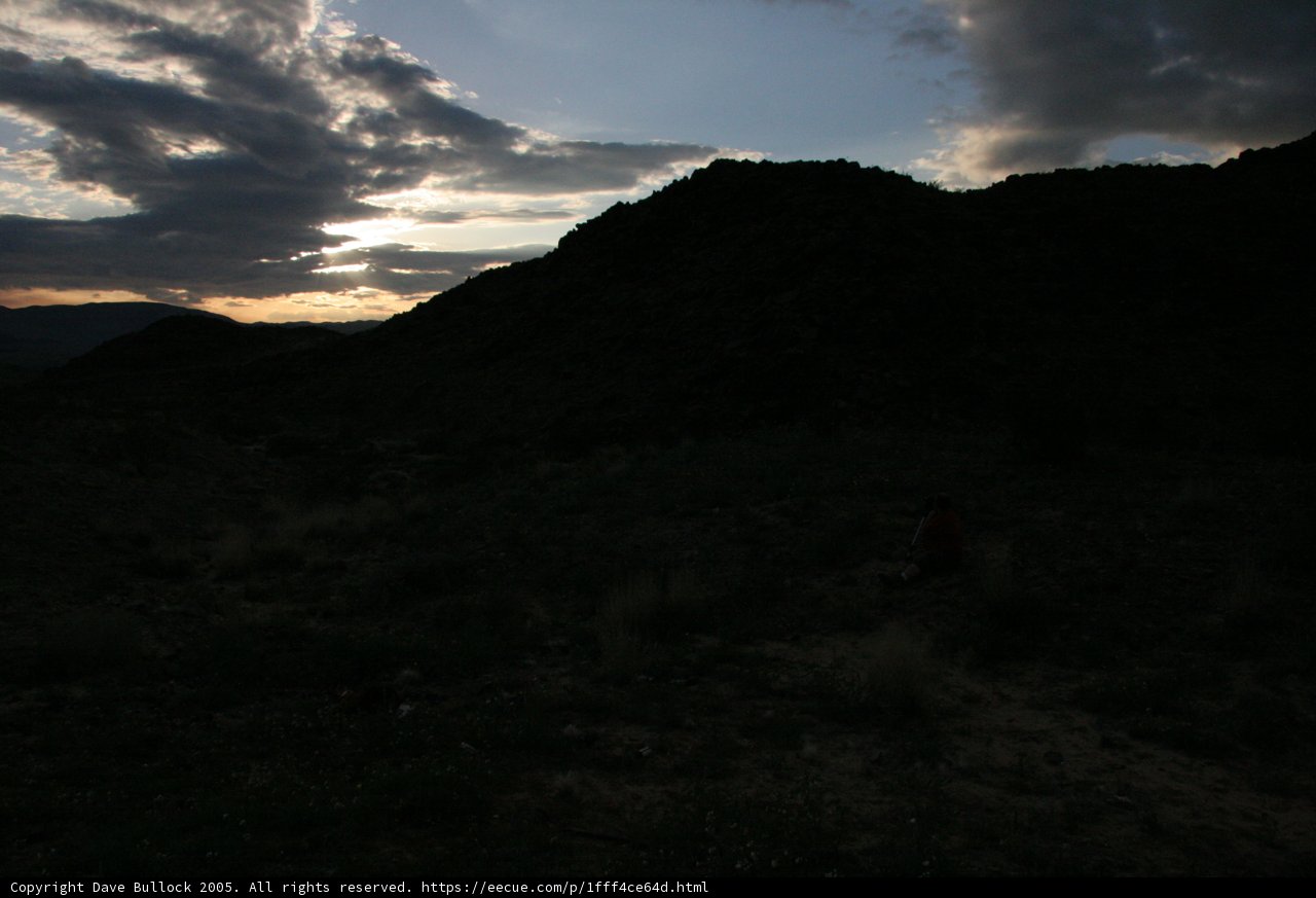 Silhouette Seated in the Desert