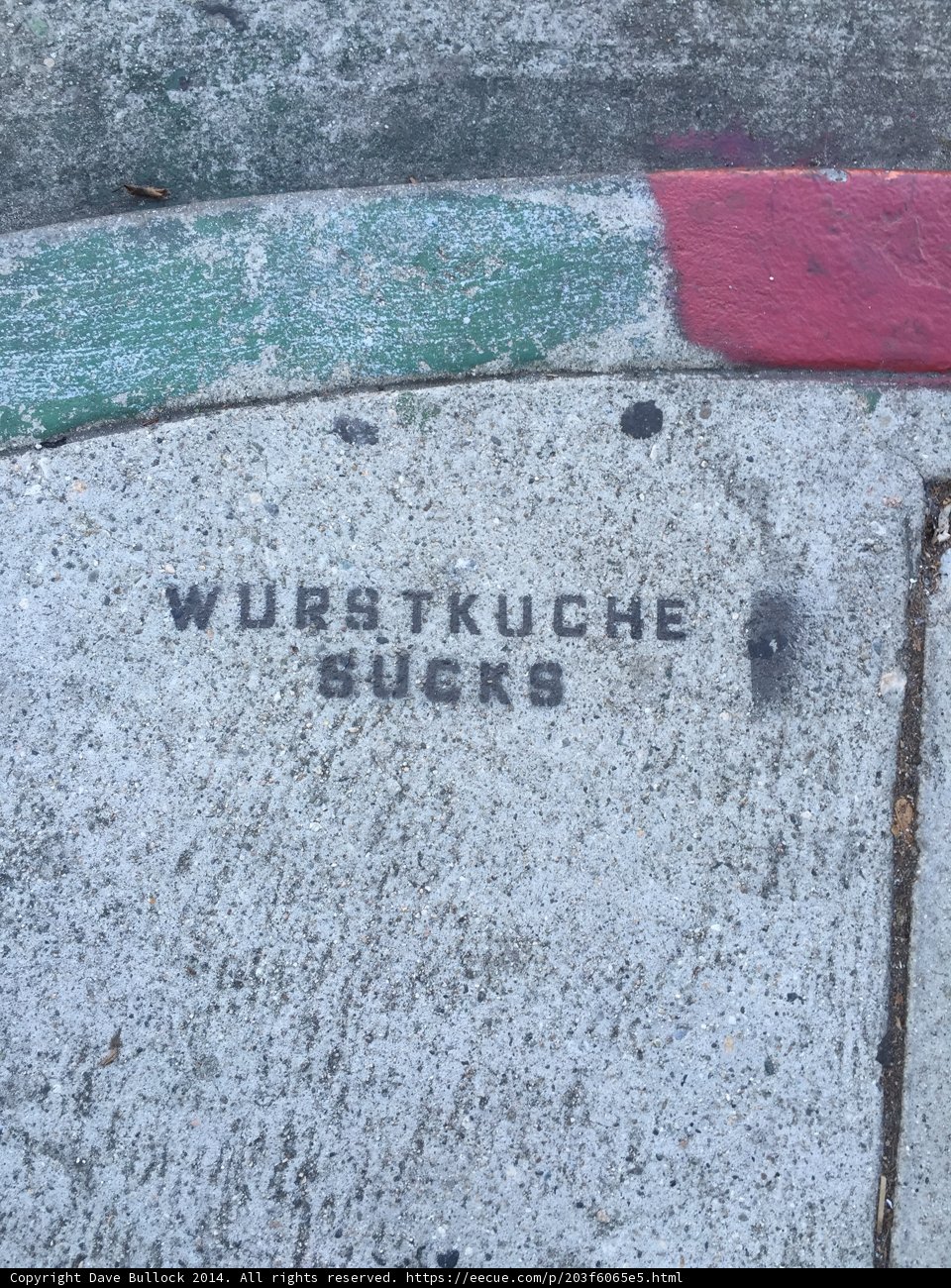 Anti-Wurstkuche Sign on LA Sidewalk
